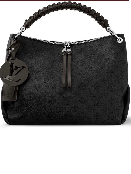 Louis Vuitton Handbags - Louis Vuitton Beaubourg Hobo MM Black Mahina Leather w/ Braided-Handle
